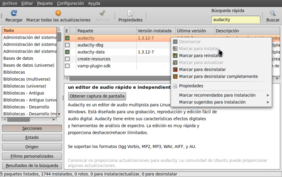 Imagen gestor paquetes Synaptic Imagen gestor paquetes Synaptic