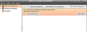 Pantalla del Centro de Software de Molinux