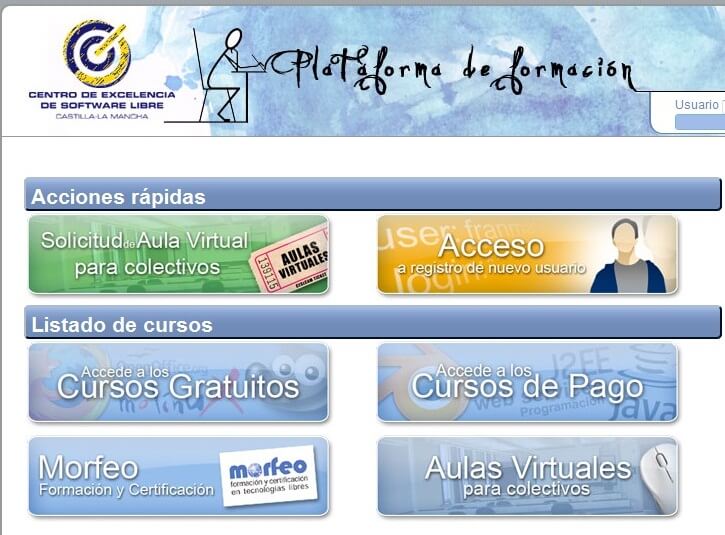 Imagen de la web Formación online CESLCAM - JCCM