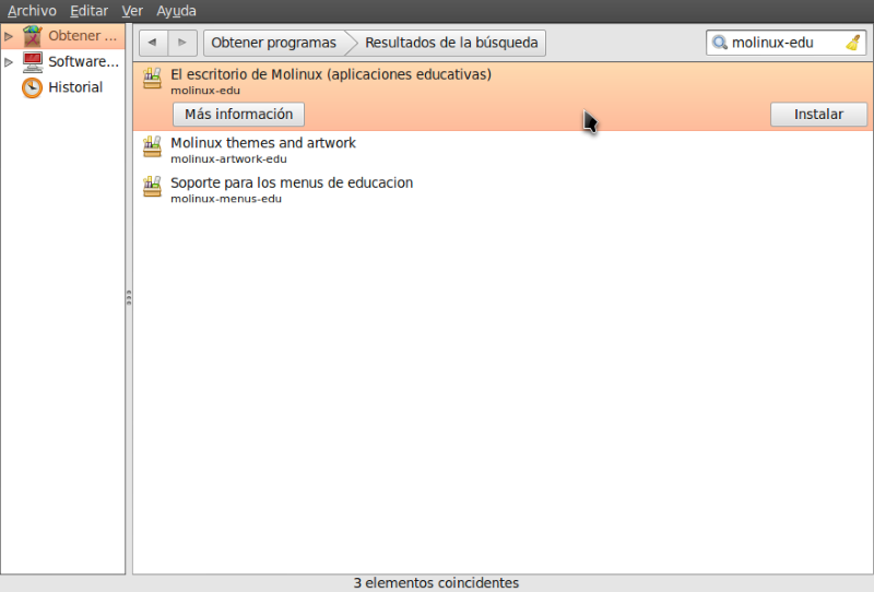 Imagen gestor paquetes aplicaciones educativas